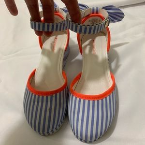 Crewcuts pinstripe canvas platform sandal